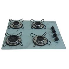 Fogão Cooktop Chamalar 4 Bocas Ultra Chama Bivolt XP, Marmorizado bran