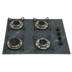 Fogão Cooktop Chamalar 4 Bocas Ultra Chama Bivolt XP, MARMORIZADO CINZ
