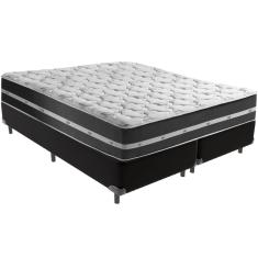 Cama Box e Colchão Classic Preto Molas ensacadas Queen Anjos