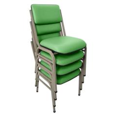 Kit com 4 Cadeiras para Auditórios Linha Hotel Smart Verde