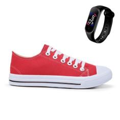 Kit Tênis Casual All Colors Feminino + Relógio Digital Touch + Palmilh
