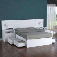 Cama Queen Turca Com 4 Gavetas 2228 Foscarini Branco