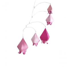 Móbile Berço Bebê Infantil Quarto Flores Rosas Campânulas