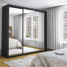 Guarda Roupa Isabela Casal 3 Portas de Correr Com Espelho Master Cario