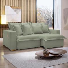 Sofá Cama Retrátil e Reclinável 220cm Arizona Com Almofadas - Celflex