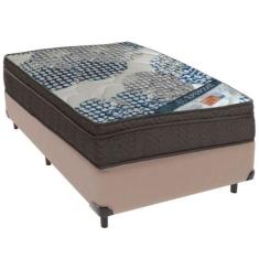 Cama Box Bege E Colchão Iso Superpocket Molas Ensacadas Solteiro Ortob