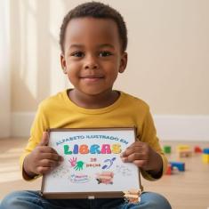 Brinquedo Educativo Pedagógico Em Madeira Premium Alfabeto Ilustrado Em Libras