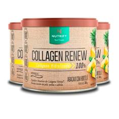 Kit 3 Collagen Renew Colágeno Hidrolisado Abacaxi Nutrify 300g