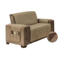 Protetor para Sofá de 2 Lugares Manu dupla face - RT MAGAZINE, Kaqui/T