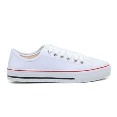 Tênis Feminino Masculino Casual All Ligth Star Retro Lona, 37, Branco