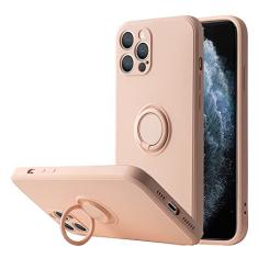 Suporte magnético para anel de dedo de silicone líquido para iphone 13 12 11 pro max mini xr xs max 7 8 plus se 2020 capa de telefone rosa, para iphone 11