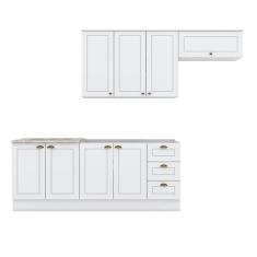 Cozinha Modulada Americana 5 Peças Branco HP com Tampo Cooktop Calcare - Henn