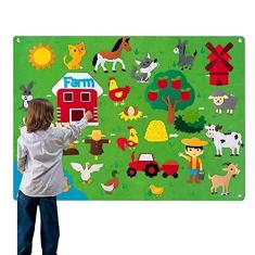 Nanyaciv Quadro de feltro para crianças,conjunto de placas de feltro de animais de fazenda 9,4 m,parede sensorial de quadro de feltro infantil,brinquedos para atividades de aprendizagem infantis