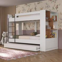 Treliche com Estante 2 Portas 6 Nichos Branco/Nogal