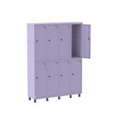 Guarda Volume Roupeiro 8 Portas Aço Grp 504/8 Pandin Móveis Cinza