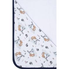 Toalha de Banho Bebê Lunar Azul Marinho Capuz 90X70cm - Hug