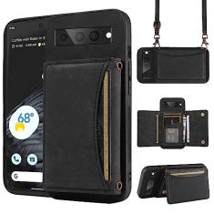 Capa de celular para Google Pixel 7 Pro 5G capa carteira com alça de ombro transversal e porta-cartão de crédito de couro bolso fino suporte acessórios para celular Pixel7Pro Pixel7 XL Seven 7Pro 6.7
