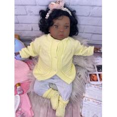 Bebe Reborn menina Negra Enxoxal premium + 20 Acessorios Exatamente Ig