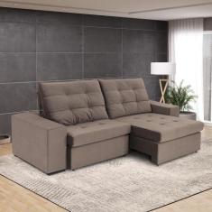 Sofá 4 Lugares Herval Virtus, Retrátil e Reclinável, Veludo Molhado Ma