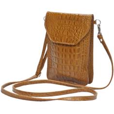 Bolsa Feminina Pequena Porta Celular Transversal Consumidor Couro Legí