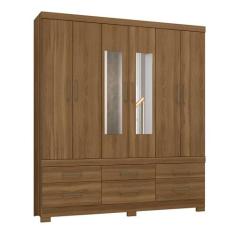Guarda Roupa Casal 6 Portas Vêneto c/ Espelho 66020ES Amêndola Touch D