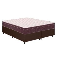Cama Box Queen: Colchão Espuma Ortobom D28/Ep Anatômico Airtech 60 + Base Brown(158X198X18)