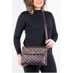 Bolsa grande de couro matelassê Giorgia