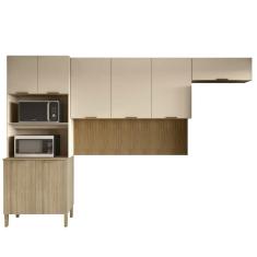 Armário De Cozinha Modulada 3 Peças Charm01 Z06 Freijó/vanilla - Mpozenato