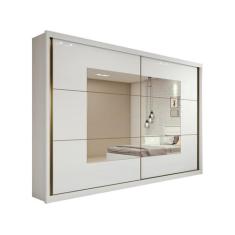 Guarda-Roupa Casal Toronto 2 Portas 6 Gavetas Com Espelho Branco - Móv