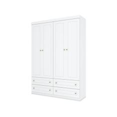 Guarda Roupa Infantil Mississipi 4 Portas Branco HP  Henn, Branco