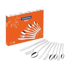 Faqueiro Tramontina Inox Búzios 54 Peças, Prata, 54