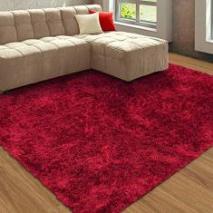 Tapete Sala/Quarto Felpudo Atrativo 2,00mx3,00m Vermelho Casa Dona