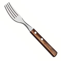 Garfo de Mesa Tramontina com Lâmina em Aço Inox e Cabo em Madeira Tratada Polywood Castanho