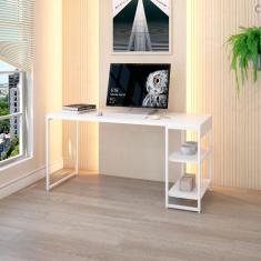 Escrivaninha com Estante Nanda Branca 150x75 cm