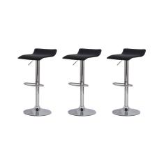 Kit 3 Banquetas Tóquio Belo Horizonte Preta Base Giratória A