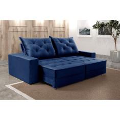 Sofá Retrátil e Reclinável 4 Lugares 250cm Ágata Azul