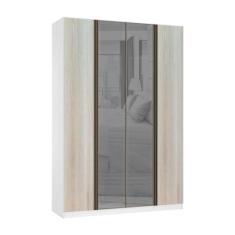 Guarda Roupa 4 Portas 3 Gavetas 159,2 cm com Vidro Reflecta Prata Prim