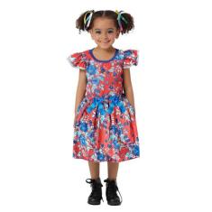 Vestido Festa Junina Infantil Caipira Cores - Fantasias Super, Vermelh