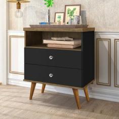 Mesa de Cabeceira 2 Gavetas 1 Nicho Status - J&A Móveis