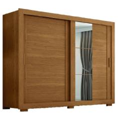 Guarda Roupas Casal com Espelho 2 Portas de Correr 4 Gavetas Titanium Cinamomo Zanzini