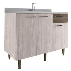Balcão Pia P/cozinha 120cm 3 Portas 1 Gaveta Elmo/carvalho - Arte Cas