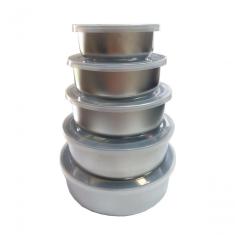 Jogo Conjunto De Potes Herméticos Inox 5 Peças Steel Ware