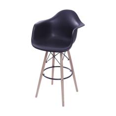 Banqueta Pp Com Braço Dkr Or Design Preto