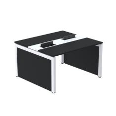 Mesa De Plataforma Dupla Para 2 Pessoas Corporativa 160x120/2p Preto/branco