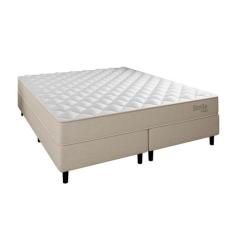 Cama Box com Colchão Queen Stella Molas Ensacadas (60x158x198) Bege - 
