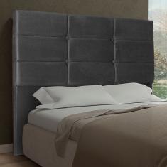 Cabeceira Casal 1,60m Toquio Suede Cinza Dal Poz Estofados