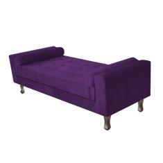 Recamier Baú Félix Solteiro 100 Cm Suede - Doce Sonho Móveis Roxo
