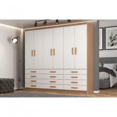 Guarda Roupa Casal New Mônaco 6 Portas 12 Gavetas MDP Branco - Demolição