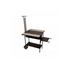 Fogão A Lenha De Ferro Fundido Chaminé, Pedra E Carrinho