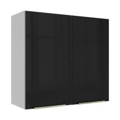Armário Aéreo 70 cm 2 Portas Branco/Preto Lux Madesa